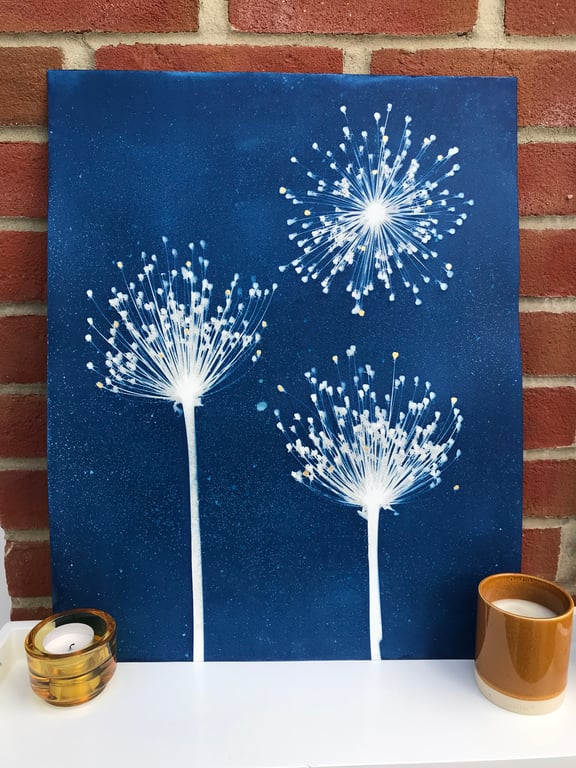 Wall Art - Contemporary art, Botanical Art, Cyanotype Art