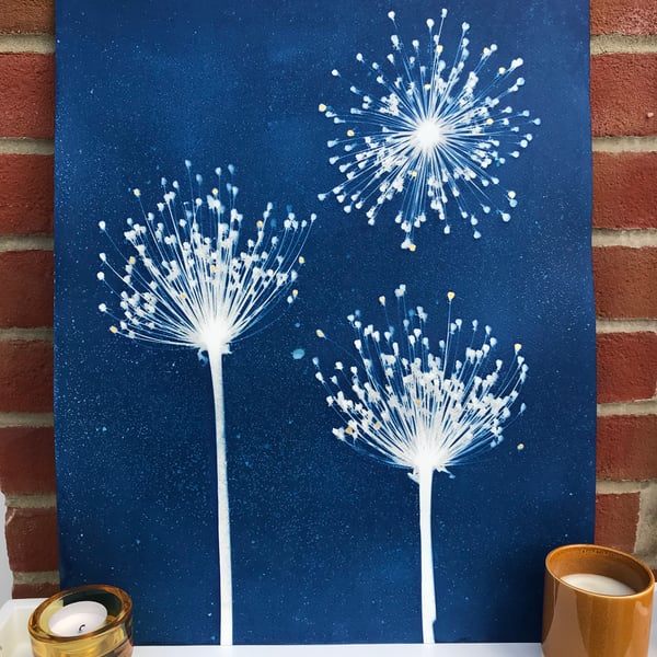Wall Art - Contemporary art, Botanical Art, Cyanotype Art