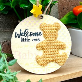 ‘New baby’ Wooden Decoration - Yellow Star