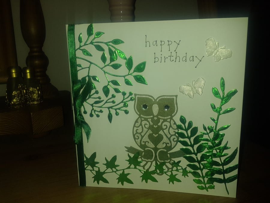 Wise owl birthday card