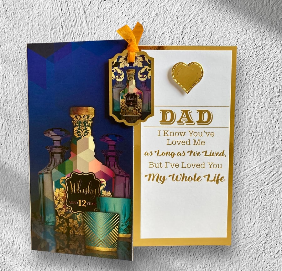 Birthday Card for Him. Father’s Day Card. A Whisky Card especially for Dad.