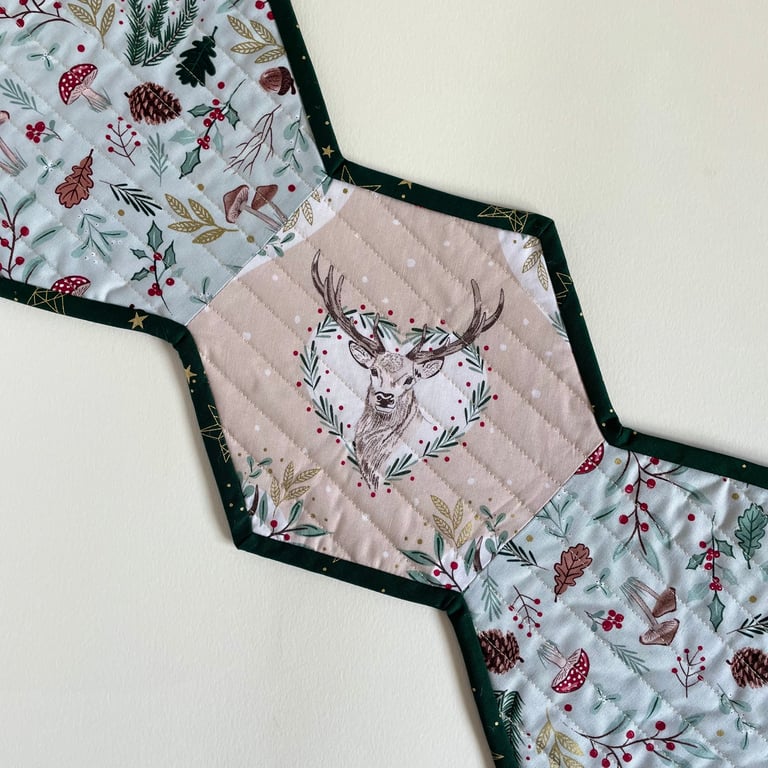 Christmas Table runner with stags