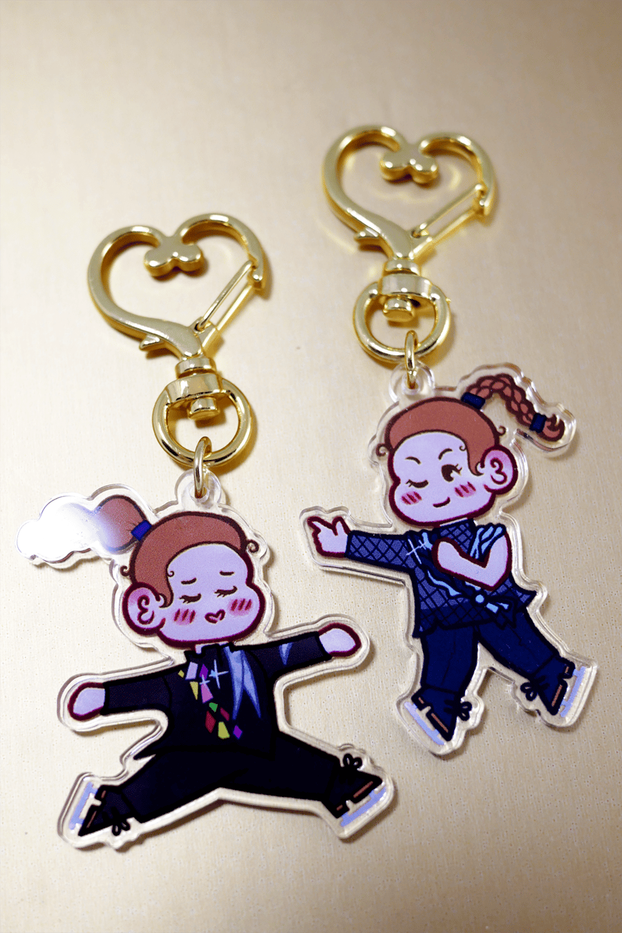 Set of Two Acrylic Deniss Vasiljevs Keyrings (Galas)