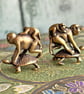 Two of these mother monkey and tortoise figurines, Yin and Yang, good luck charm - Image 2