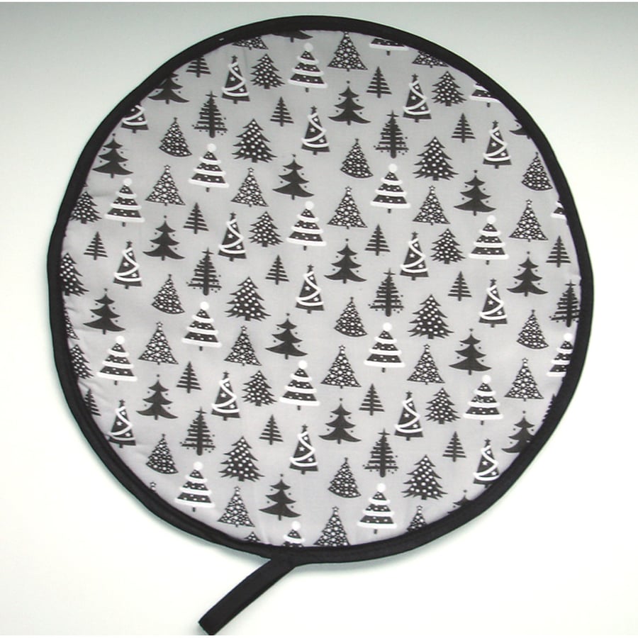 Black Christmas Aga Hob Lid Mat Pad Hat Round Cover Surface Saver