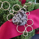 A 'One of a Kind' Snowflake Obsidian Sterling Silver Statement Necklace