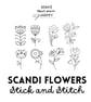 Scandi Flowers Stick & Stitch (Dissolvable Pattern for Embroidery)