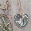 Green willow catkin hanging heart