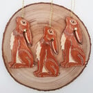 Star Gazing Hare - ceramic hanging decoration