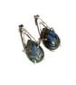 Sterling Silver Earrings Blue Flash Labradorite Leaf Gemstones Jewellery Gift