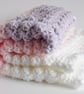 Baby blanket, pink lilac white, 32" x 24" approx, - Image 3