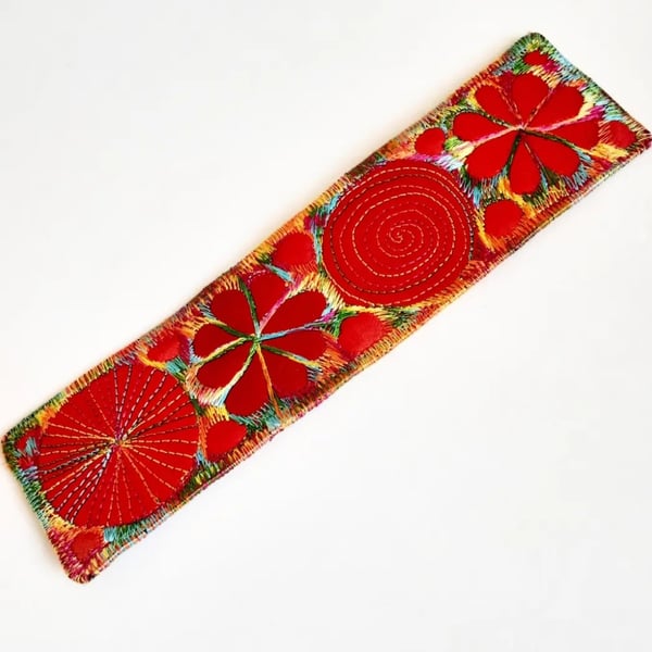 Bookmarks - Textile with Machine Embroidery Bookmark