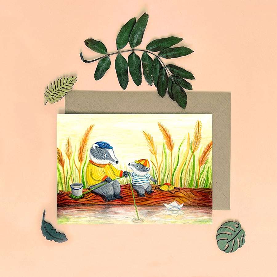 Badger Card - Blank Card - Greeting Card