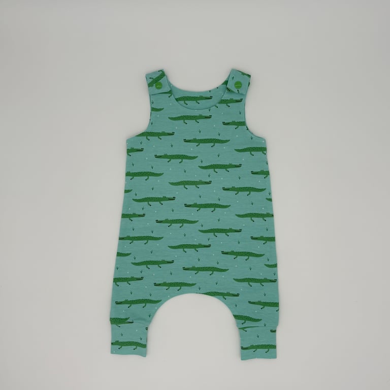 Crocodile handmade baby romper