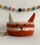 FELTED 'FUSSPOT' BOWL, desk tidy . Cat. Ginger and white. Home decor.