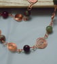 Copper Spirals necklace  with Tourmaline beads - Image 2