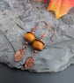 Handmade Copper and Acorn Inspired Lampwork Earrings