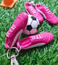 Football Boots Keyring, Soccer Backpack Charm, Keychain For Football Fans, Pink - Image 1