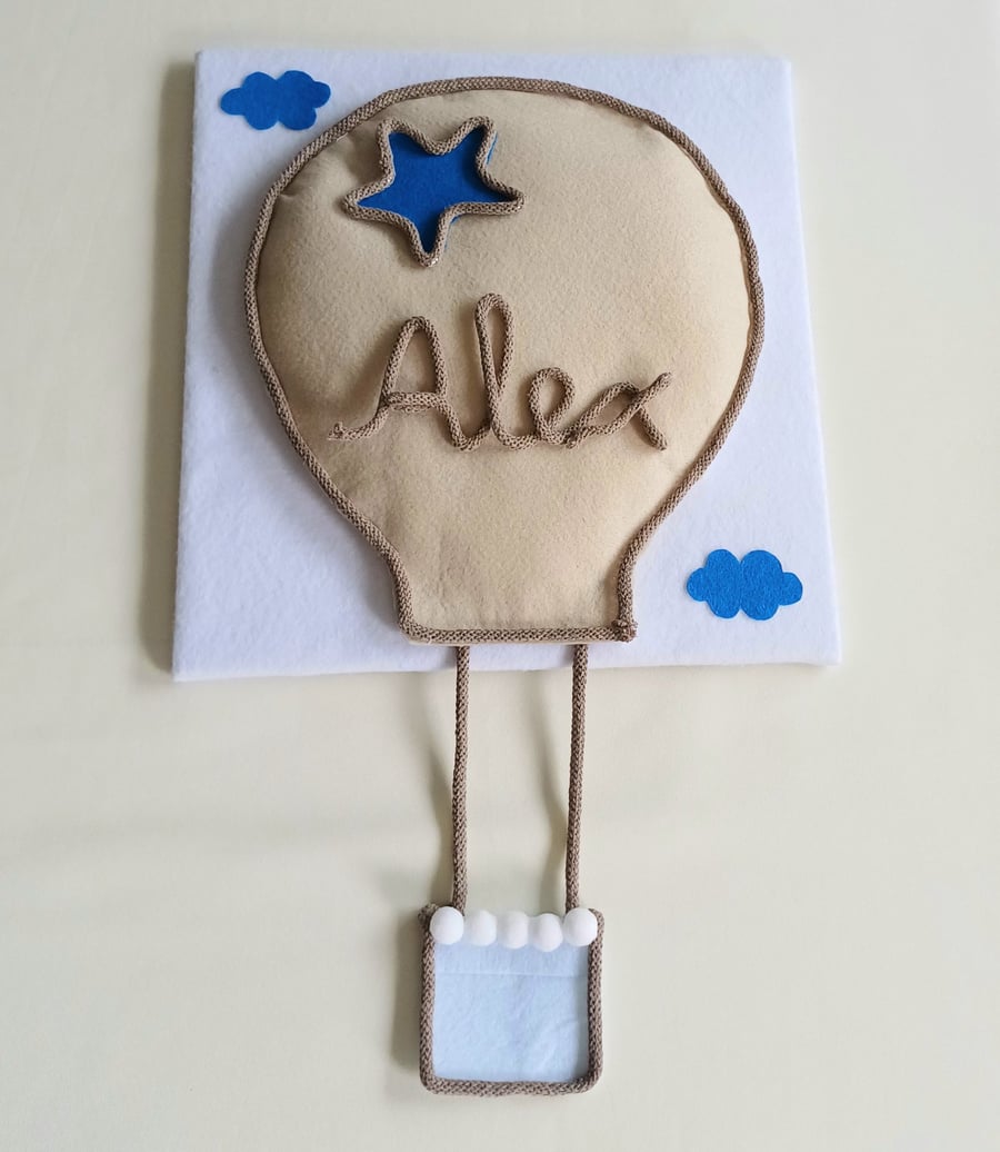 Personalised Hot Air Balloon Wall Hanging - Nursery & Children's Room Decor