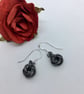 Antique Black Iron Infinity Love Knot Earrings 6th Anniversary Wife Gift Idea - Image 1