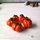 Handcrafted Flameworked Glass Petite Pumpkin  Miniature keepsake Thoughtful gift