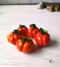 Handcrafted Flameworked Glass Petite Pumpkin - Miniature keepsake