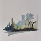 Original Abstract Art - The Quayside