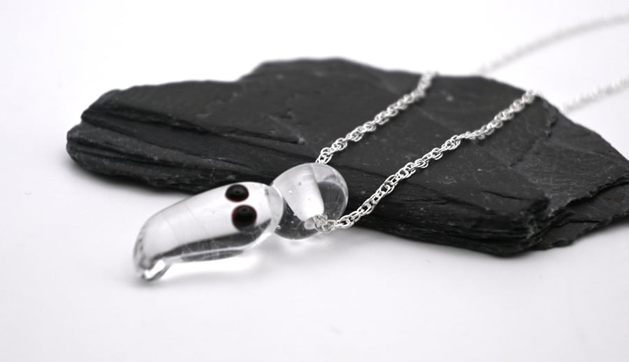 glass ghost necklace