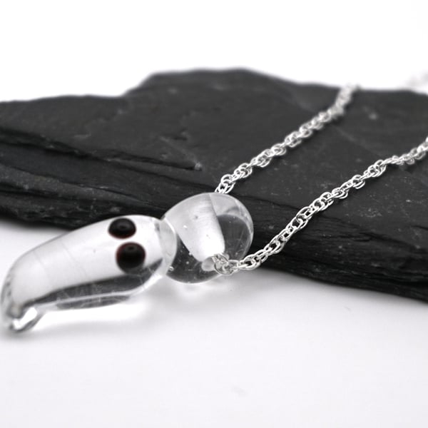 glass ghost necklace