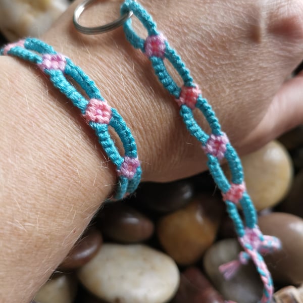 Handmade Friendship Bracelet and Keychain 