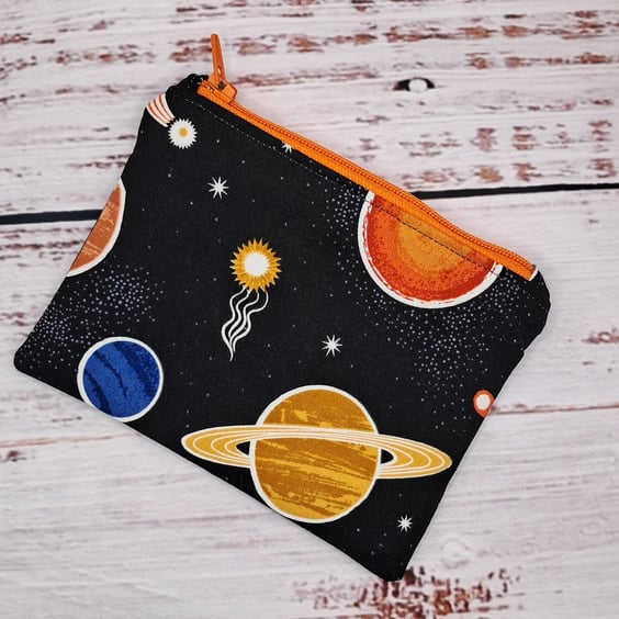Glow in the dark space coin purse