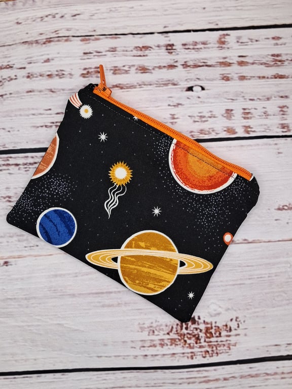 Glow in the dark space coin purse
