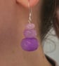 Stacked purple-lilac kunzite beaded dangle earrings, sterling silver hooks - Image 3