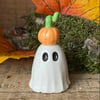 Ceramic ghost pumpkin head