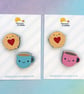 Jammie Dodger Kawaii Wooden Pin or Brooch - Image 2