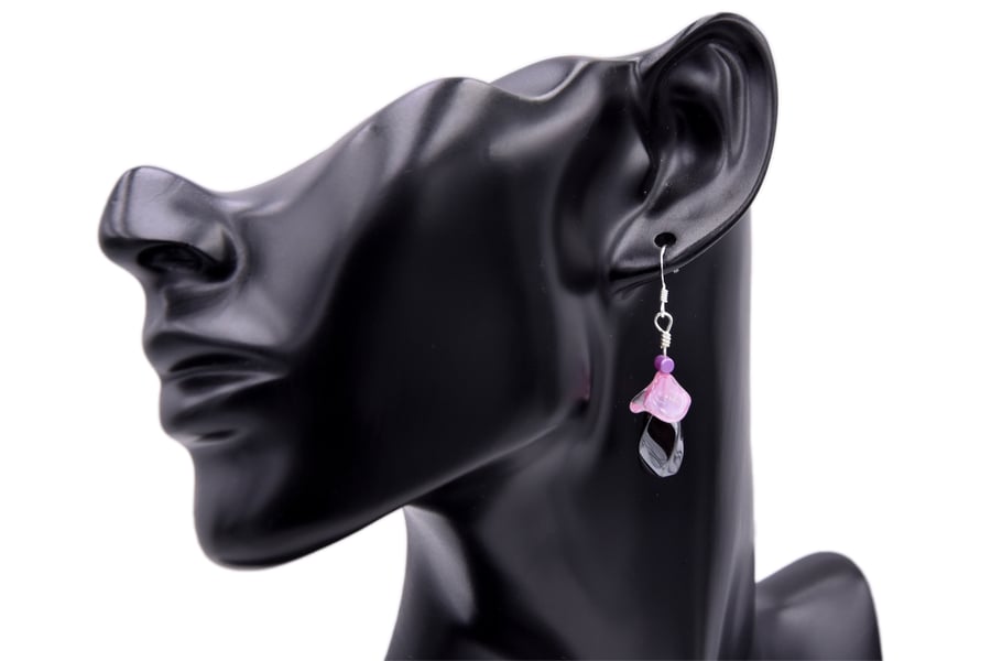 Hematite and glass earrings