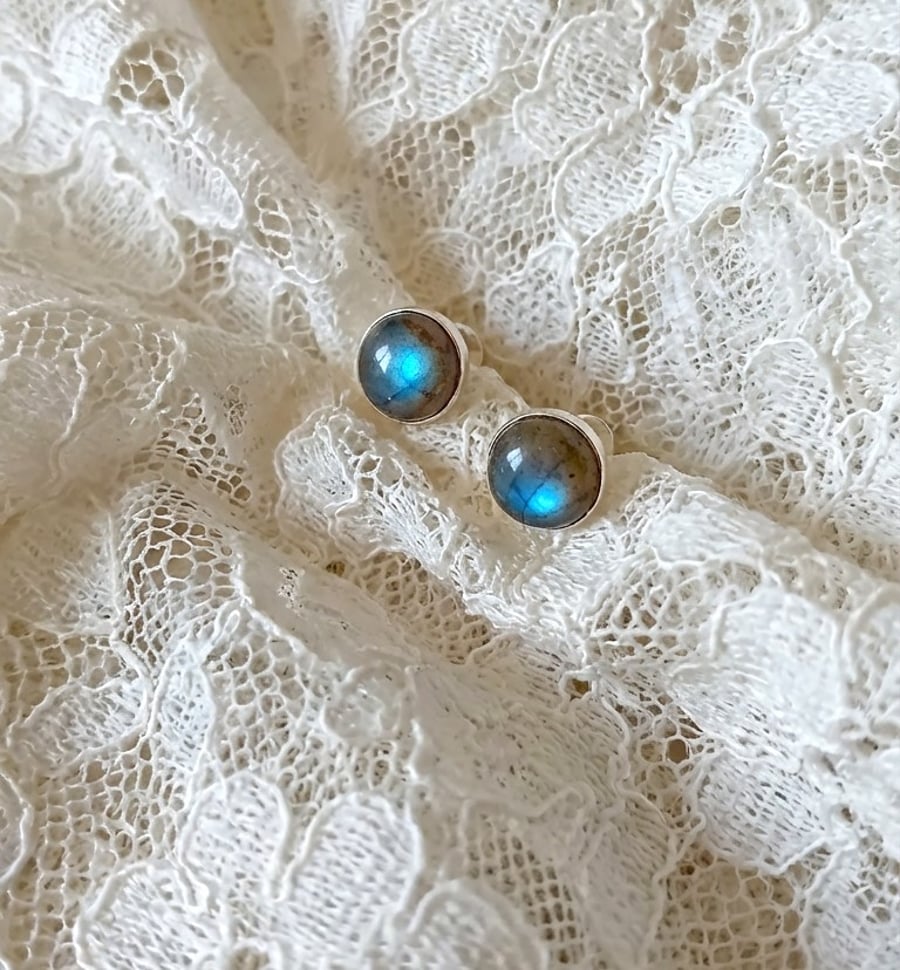 Labradorite Cabochon Earrings