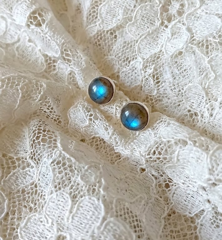 Labradorite Cabochon Earrings