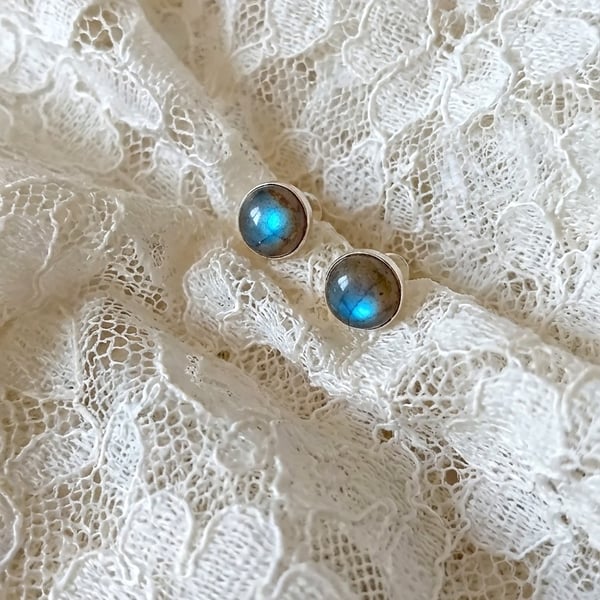 Labradorite Cabochon Earrings