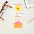 Personalised Thank You Teacher Bookmarks - various designs