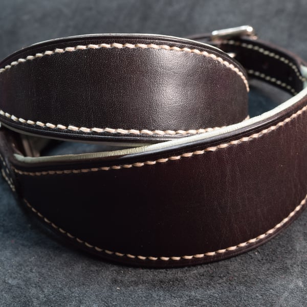 Handmade Padded Leather Dog Collar – UK Made, Greyhound, Lurcher, Whippet