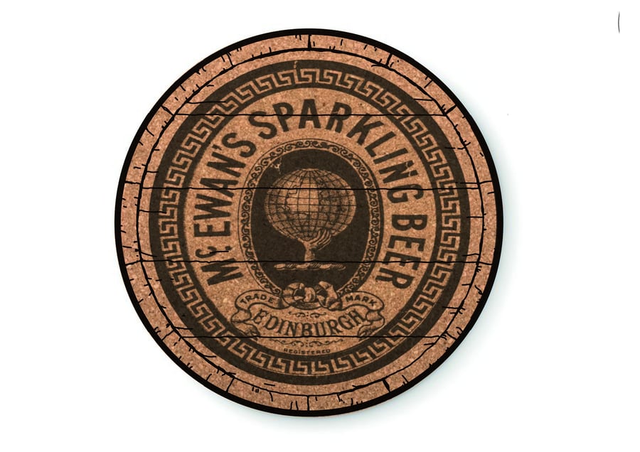 McEwan and Youngers old label cork coasters for pubs bars dens man-caves sets of