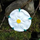 Cast Iron Yorkshire Rose Hanger, White Rose, 6th Iron Wedding Anniversary Gift