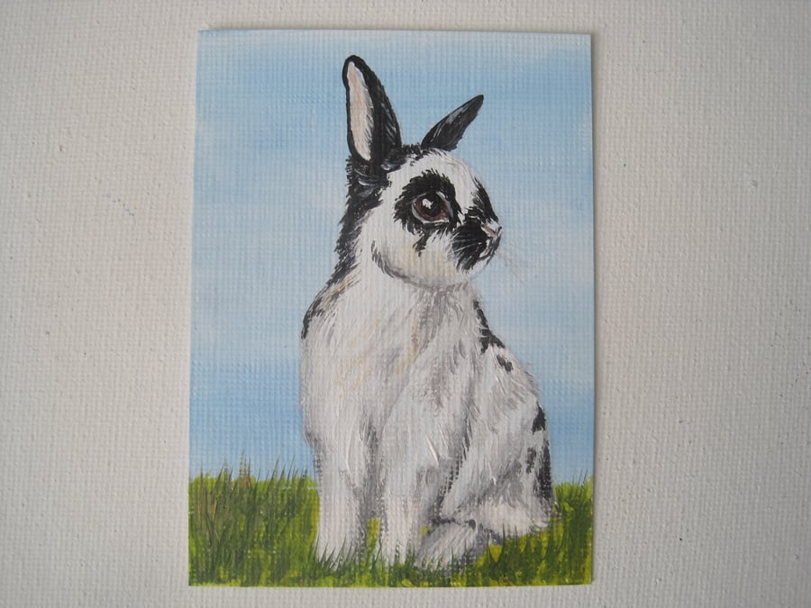 Bunny Rabbit ACEO original painting SALE