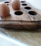 WOODEN  EGG  STAND, FOR TWELVE EGGS IN WALNUT WITH MACHINE CONTORED EDGES - Image 2