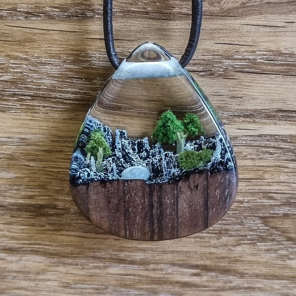 UFO Crash Diorama Pendant