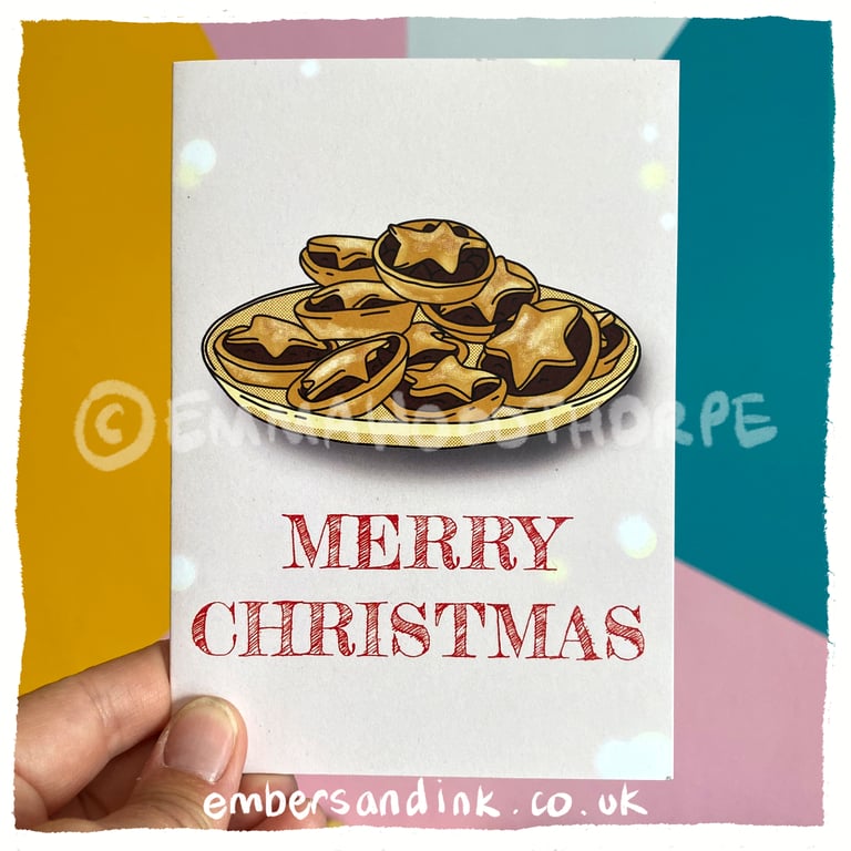 Merry Christmas Mince Pie Christmas Greetings Card