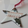 Enamelled copper star - Joyful all ye nations rise