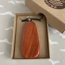 Iroko lozenge pendant necklace - I went from the off cut bin to jewellery