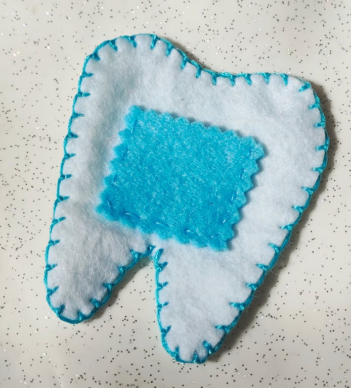 Handmade felt Tooth fairy pocket